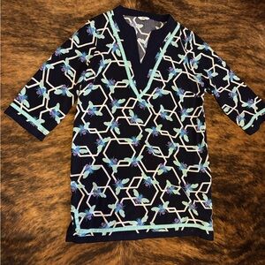 Crown & Ivy Navy and Blue Geometric Dress